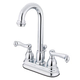 Royale Double-Handle 3-Hole Deck Mount 4-Inch Centerset Bathroom Faucet with Pop-Up Drain