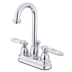 Vintage Double-Handle 3-Hole Deck Mount 4-Inch Centerset Bathroom Faucet with Pop-Up Drain