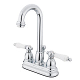 Restoration Double-Handle 3-Hole Deck Mount 4-Inch Centerset Bathroom Faucet with Pop-Up Drain