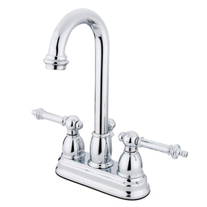 Vintage Double-Handle 3-Hole Deck Mount 4-Inch Centerset Bathroom Faucet with Pop-Up Drain