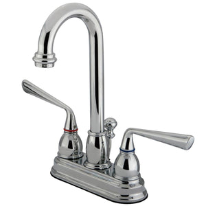 Silver Sage Double-Handle 3-Hole Deck Mount 4-Inch Centerset Bathroom Faucet with Pop-Up Drain