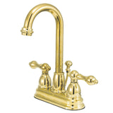 Restoration Double-Handle 3-Hole Deck Mount 4-Inch Centerset Bathroom Faucet with Pop-Up Drain