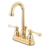 Vintage Double-Handle 3-Hole Deck Mount 4-Inch Centerset Bathroom Faucet with Pop-Up Drain