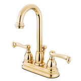 Royale Double-Handle 3-Hole Deck Mount 4-Inch Centerset Bathroom Faucet with Pop-Up Drain