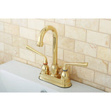 Silver Sage Double-Handle 3-Hole Deck Mount 4-Inch Centerset Bathroom Faucet with Pop-Up Drain