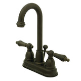 Restoration Double-Handle 3-Hole Deck Mount 4-Inch Centerset Bathroom Faucet with Pop-Up Drain