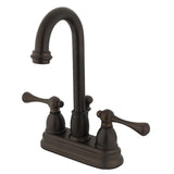 Vintage Double-Handle 3-Hole Deck Mount 4-Inch Centerset Bathroom Faucet with Pop-Up Drain