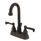 Royale Double-Handle 3-Hole Deck Mount 4-Inch Centerset Bathroom Faucet with Pop-Up Drain