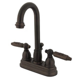 Vintage Double-Handle 3-Hole Deck Mount 4-Inch Centerset Bathroom Faucet with Pop-Up Drain