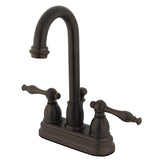 Vintage Double-Handle 3-Hole Deck Mount 4-Inch Centerset Bathroom Faucet with Pop-Up Drain