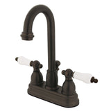 Restoration Double-Handle 3-Hole Deck Mount 4-Inch Centerset Bathroom Faucet with Pop-Up Drain