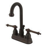 Vintage Double-Handle 3-Hole Deck Mount 4-Inch Centerset Bathroom Faucet with Pop-Up Drain