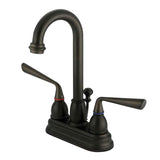 Silver Sage Double-Handle 3-Hole Deck Mount 4-Inch Centerset Bathroom Faucet with Pop-Up Drain