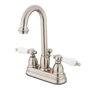 Restoration Double-Handle 3-Hole Deck Mount 4-Inch Centerset Bathroom Faucet with Pop-Up Drain