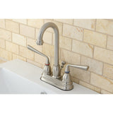 Silver Sage Double-Handle 3-Hole Deck Mount 4-Inch Centerset Bathroom Faucet with Pop-Up Drain