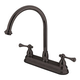 Two-Handle 3-Hole 8" Centerset Kitchen Faucet