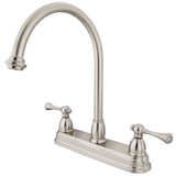 Two-Handle 3-Hole 8" Centerset Kitchen Faucet