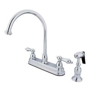 Restoration Two-Handle 4-Hole 8" Centerset Kitchen Faucet with Side Sprayer