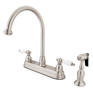 Restoration Two-Handle 4-Hole 8" Centerset Kitchen Faucet with Side Sprayer