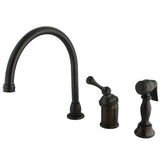 Georgian Single-Handle 3-Hole Deck Mount Widespread Kitchen Faucet