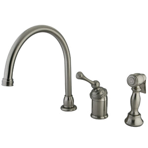 Georgian Single-Handle 3-Hole Deck Mount Widespread Kitchen Faucet