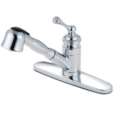 Vintage Single-Handle 1-or-3 Hole Deck Mount Pull-Out Sprayer Kitchen Faucet