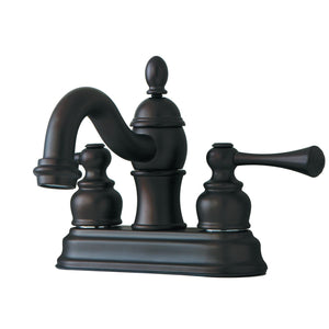 Vintage Double-Handle 3-Hole Deck Mount 4-Inch Centerset Bathroom Faucet with Pop-Up Drain