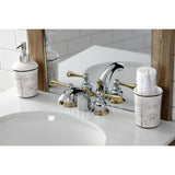 Vintage Two-Handle 3-Hole Deck Mount Mini-Widespread Bathroom Faucet with Pop-Up Drain