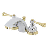 Vintage Two-Handle 3-Hole Deck Mount Mini-Widespread Bathroom Faucet with Pop-Up Drain