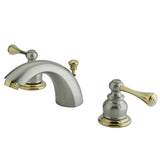 Vintage Two-Handle 3-Hole Deck Mount Mini-Widespread Bathroom Faucet with Pop-Up Drain