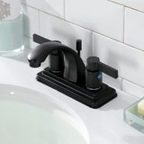 NuvoFusion Double-Handle 3-Hole Deck Mount 4-Inch Centerset Bathroom Faucet with Pop-Up Drain