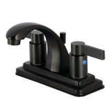 NuvoFusion Double-Handle 3-Hole Deck Mount 4-Inch Centerset Bathroom Faucet with Pop-Up Drain