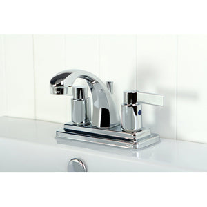 NuvoFusion Double-Handle 3-Hole Deck Mount 4-Inch Centerset Bathroom Faucet with Pop-Up Drain