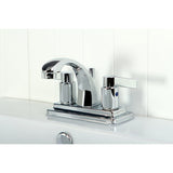 NuvoFusion Double-Handle 3-Hole Deck Mount 4-Inch Centerset Bathroom Faucet with Pop-Up Drain