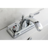 NuvoFusion Double-Handle 3-Hole Deck Mount 4-Inch Centerset Bathroom Faucet with Pop-Up Drain