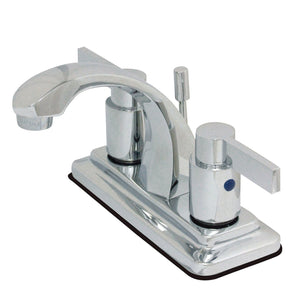 NuvoFusion Double-Handle 3-Hole Deck Mount 4-Inch Centerset Bathroom Faucet with Pop-Up Drain