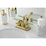 Kaiser Double-Handle 3-Hole Deck Mount 4-Inch Centerset Bathroom Faucet with Pop-Up Drain