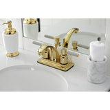 Kaiser Double-Handle 3-Hole Deck Mount 4-Inch Centerset Bathroom Faucet with Pop-Up Drain