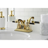 Kaiser Double-Handle 3-Hole Deck Mount 4-Inch Centerset Bathroom Faucet with Pop-Up Drain