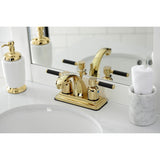 Kaiser Double-Handle 3-Hole Deck Mount 4-Inch Centerset Bathroom Faucet with Pop-Up Drain