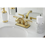 Centurion Double-Handle 3-Hole Deck Mount 4-Inch Centerset Bathroom Faucet with Pop-Up Drain