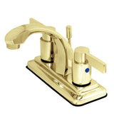 NuvoFusion Double-Handle 3-Hole Deck Mount 4-Inch Centerset Bathroom Faucet with Pop-Up Drain