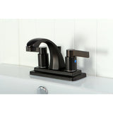 NuvoFusion Double-Handle 3-Hole Deck Mount 4-Inch Centerset Bathroom Faucet with Pop-Up Drain