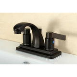 NuvoFusion Double-Handle 3-Hole Deck Mount 4-Inch Centerset Bathroom Faucet with Pop-Up Drain