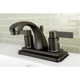 NuvoFusion Double-Handle 3-Hole Deck Mount 4-Inch Centerset Bathroom Faucet with Pop-Up Drain