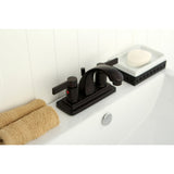 NuvoFusion Double-Handle 3-Hole Deck Mount 4-Inch Centerset Bathroom Faucet with Pop-Up Drain