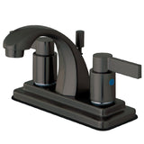 NuvoFusion Double-Handle 3-Hole Deck Mount 4-Inch Centerset Bathroom Faucet with Pop-Up Drain