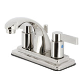 NuvoFusion Double-Handle 3-Hole Deck Mount 4-Inch Centerset Bathroom Faucet with Pop-Up Drain