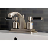 Kaiser Double-Handle 3-Hole Deck Mount 4-Inch Centerset Bathroom Faucet with Pop-Up Drain