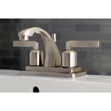 Centurion Double-Handle 3-Hole Deck Mount 4-Inch Centerset Bathroom Faucet with Pop-Up Drain